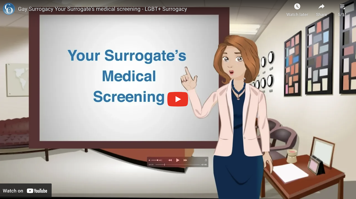 Surrogate's medical screening video